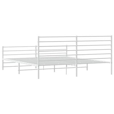 Bedframe met hoofd- en voeteneinde metaal wit 200x200 cm