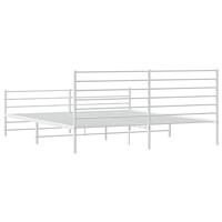 Bedframe met hoofd- en voeteneinde metaal wit 180x200 cm - thumbnail