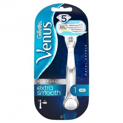 Gillette Gillette Houder Venus Platinum Extra Smooth - Incl. 1 mesje Gillette Gillette Houder Venus Platinum Extra Smooth - Incl. 1 mesje