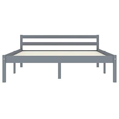 Bedframe massief grenenhout grijs 140x200 cm