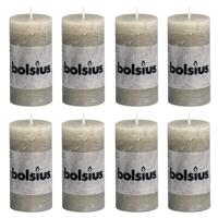 Bolsius Rustiekkaarsen 8 st 100x50 mm leigrijs - thumbnail