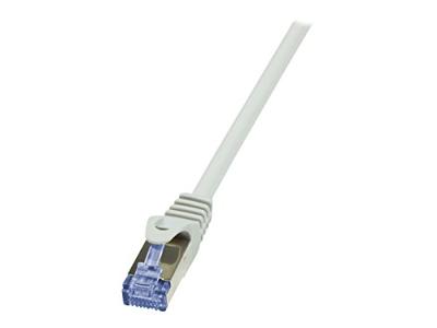 LogiLink CQ3142S RJ45 Netwerkkabel, patchkabel CAT 6A S/FTP 50 m Grijs Snagless, Vlambestendig, Afscherming totaal, Halogeenvrij, Pair afscherming 1 stuk(s)