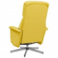 Massagestoel verstelbaar met voetensteun stof lichtgeel - thumbnail