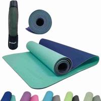 Schildkröt Fitness Bicolor yogamat 180 x 61 cm - PVC-vrij - antislip - navy/mint - thumbnail