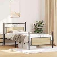 Bedframe zonder matras 107x203cm spaanplaat sonoma eikenkleurig - thumbnail