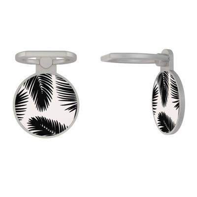 Zilveren telefoon ring houder - Palm leaves silhouette