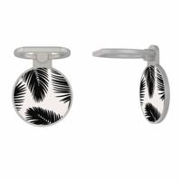Zilveren telefoon ring houder - Palm leaves silhouette - thumbnail