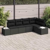 Tuinbankenset met opslag 5 pcs Zwart poly rattan - thumbnail