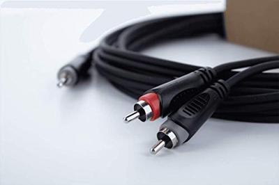 Cordial 14857 Jackplug / Cinch Audio Y-adapter [1x Jackplug male 3,5 mm - 2x Cinch-stekker] 5 m Zwart PVC-mantel, Tweelingkabel
