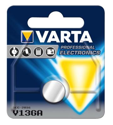 Varta Knoopcel LR44 1.5 V 1 stuk(s) 155 mAh Alkaline ALKALINE Spec. V13GA/LR44 Bli1 Varta Knoopcel LR44 1.5 V 1 stuk(s) 155 mAh Alkaline ALKALINE Spec. V13GA/LR44 Bli1