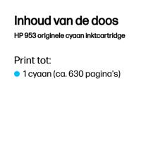 HP Inktcartridge 953 Origineel Cyaan F6U12AE Inkt - thumbnail