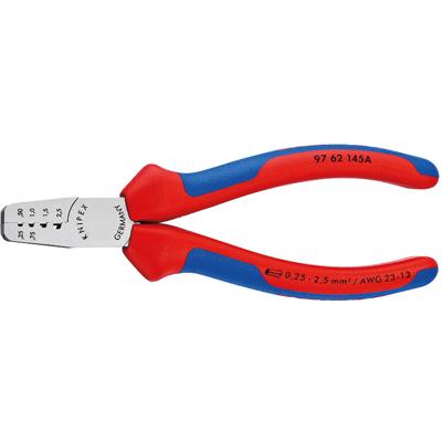 Knipex Krimptang voor adereindhulzen met meer-componentengrepen 145 mm - 9762145A