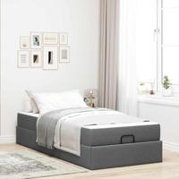 Bedframe met matras Donkergrijs 90 x 190 cm Stof - thumbnail
