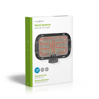 Nedis BBQE110BK Elektrische Barbecue Rechthoekig 38 X 22 Cm 2000 W