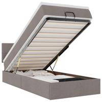 Bed met matras 90x200 cm stof taupe - thumbnail