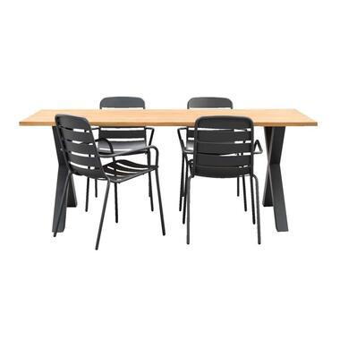 Le Sud tuinset Menorca Lorraine - antraciet - 5-delig