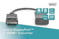 Digitus DB-340415-002-S DisplayPort-kabel DisplayPort / HDMI Aansluitkabel DisplayPort-stekker, HDMI-A-bus 0.20 m Zwart Afgeschermd (dubbel), Afgeschermd - thumbnail