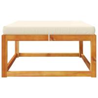 Tuinvoetenbank met kussen 65x65x29 massief acaciahout - thumbnail