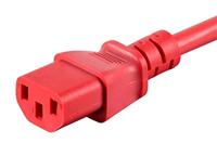 Monoprice Verlengkabel - 2 Voeten - Rood | 18AWG 3 Dirigent PC/Mon 10A (IEC 60320 C14 naar IEC 60320 C13) - thumbnail
