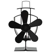 VidaXL Kachelventilator met 5 vinnen zwart - thumbnail