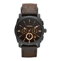 Fossil Heren FS4656 bruin lederen analoog quartz horloge met bruine wijzerplaat - thumbnail