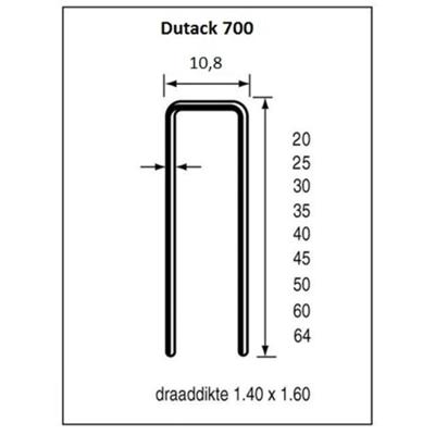 Dutack 11.1mm nieten | 25mm | 10.000 stuks - 5056039