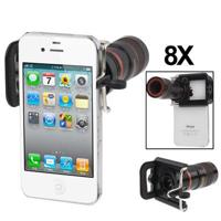 universeel 8 X F1.1 gezoem optische digitale Camera telescoop met gecorrigeerde houder voor iPhone 4 & 4S / onder 7cm breed mobiele telefoons(zwart) - thumbnail