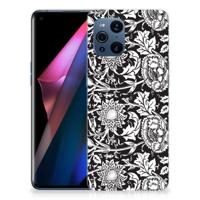 OPPO Find X3 | X3 Pro | TPU Case | Black Flowers - thumbnail
