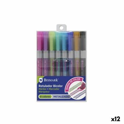 Set Viltstiften Bismark BICOLOR Multicolour 8 Onderdelen (12 Stuks)