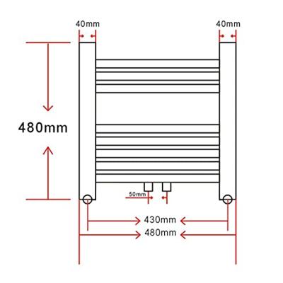 Radiator/handdoekenrek curve 480x480 mm - thumbnail