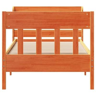 Bedframe zonder matras massief grenenhout wasbruin 100x200 cm
