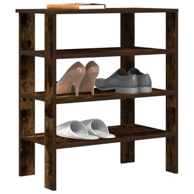 VidaXL Schoenenrek 61x32x70 cm bewerkt hout gerookt eikenkleurig VidaXL Schoenenrek 61x32x70 cm bewerkt hout gerookt eikenkleurig