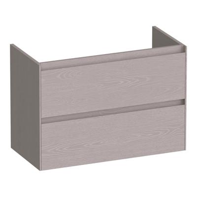 Brauer Inspire - Onderkast Ondiep - 80 cm - met 2 Softclose Lades Greeploos en 1 Sifon Uitsparing - Timber Greige