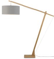 GOOD&MOJO Vloerlamp 'Montblanc' Bamboe en Eco linnen, 207cm, kleur Lichtgrijs - thumbnail