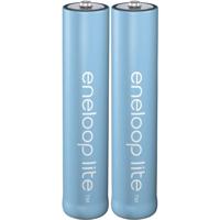 Panasonic eneloop lite, AAA/Micro herlaadbare batterijen, Ready-to-Use, 2-pack, min. 550 mAh, oplaadbare batterijen in plasticvrije verpakking, Ni-MH batterij - thumbnail