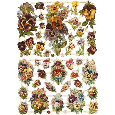 Creativ Company Vintage plaatjes, viooltje, vel 16,5x23,5 cm, 2 vel/ 1 doos