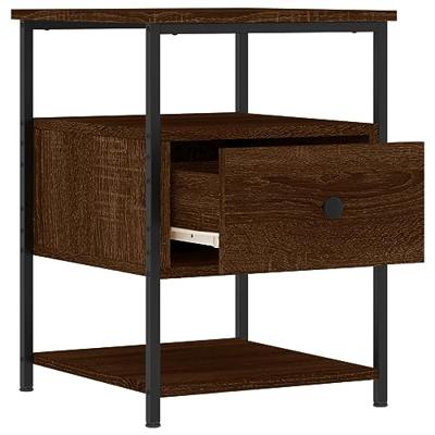 Nachtkastjes 2 st 40x42x56 cm bewerkt hout bruin eikenkleur