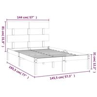 Bedframe massief hout 140x190 cm - thumbnail