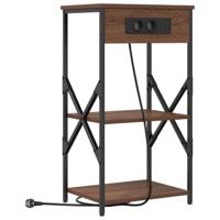 Nachtkastje 2 pcs bruin eikenkleur 41 x 31 x 76 cm Bewerkt hout - thumbnail
