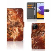 Samsung Galaxy A22 4G | M22 | Bookcase | Marmer Bruin - thumbnail