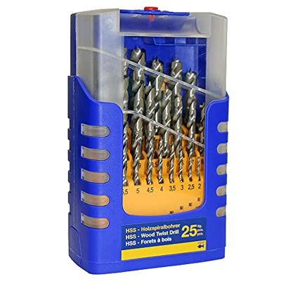 Fisch-Tools Set houtspiraalboren | 25-delig | d. 1-13 mm 0,5 mm spoed | HSS | 1 stuk - 013G0025K01 - 013G0025K01