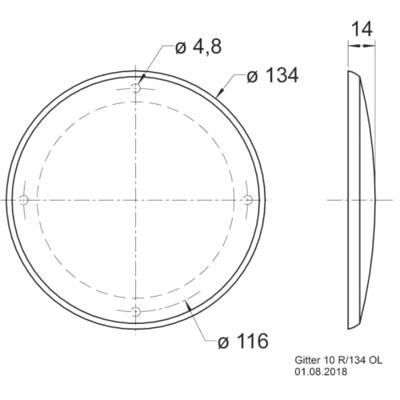 Visaton 10 R/134 OL Luidsprekerbeschermrooster