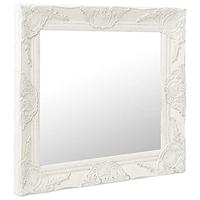 VidaXL Wandspiegel barok stijl 50x50 cm wit - thumbnail