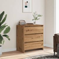 Dressoir 70x41x75 cm bewerkt hout artisanaal eikenkleur - thumbnail