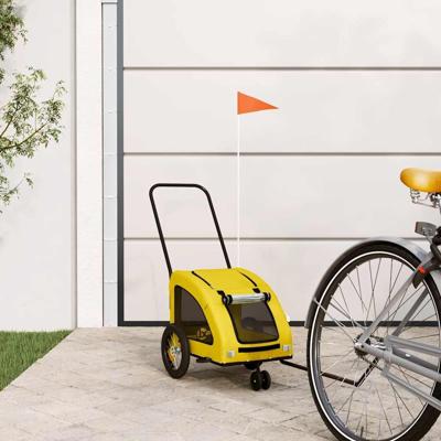 VidaXL Hondenfietstrailer oxford stof en ijzer geel
