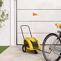 VidaXL Hondenfietstrailer oxford stof en ijzer geel - thumbnail