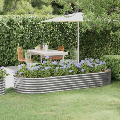 Plantenbak 249x100x36 cm gegalvaniseerd staal zilverkleurig