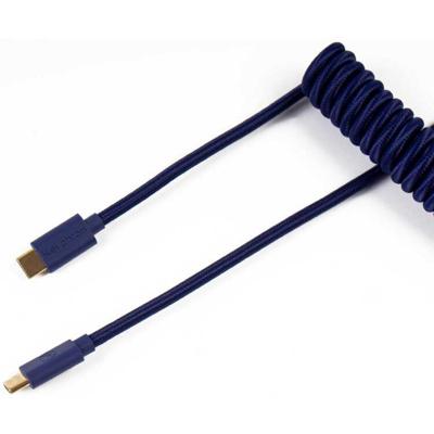 Keychron opgerolde Aviator-kabel - Mechanische toetsenbordkabel, Type-C, 5-pins (GX12), Blauw