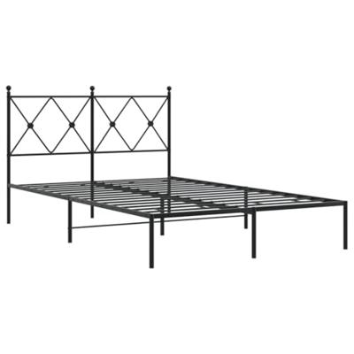 Bedframe met hoofdbord metaal zwart 120x200 cm Bedframe met hoofdbord metaal zwart 120x200 cm