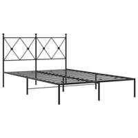 Bedframe met hoofdbord metaal zwart 120x200 cm - thumbnail
